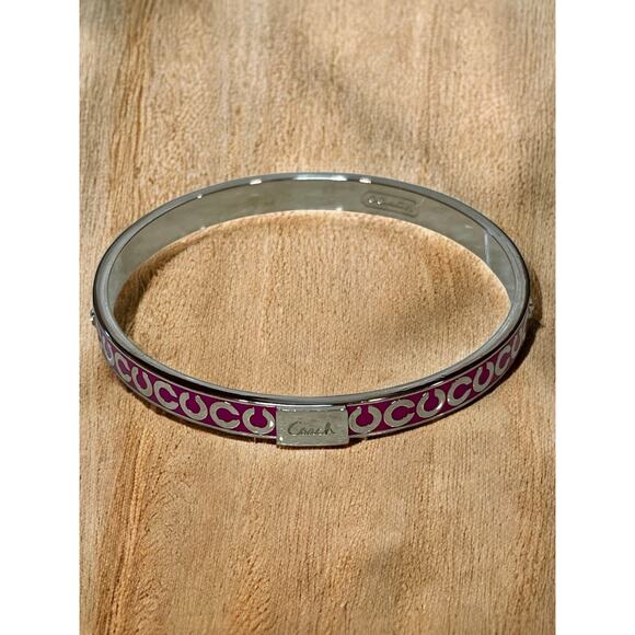 Coach Signature Metal Enamel & Crystal Bangle - Picture 6 of 8
